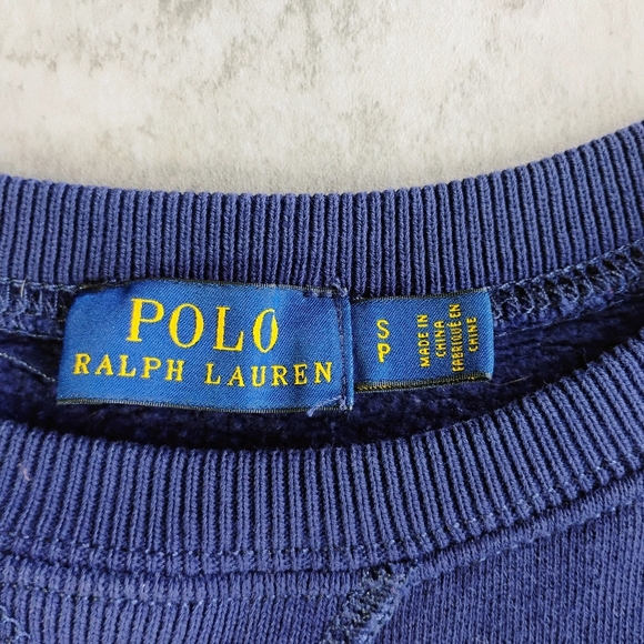 Polo Ralph Lauren Sweatshirt Dress Size Small Navy Blue Nautical Boat Life - Picture 8 of 14